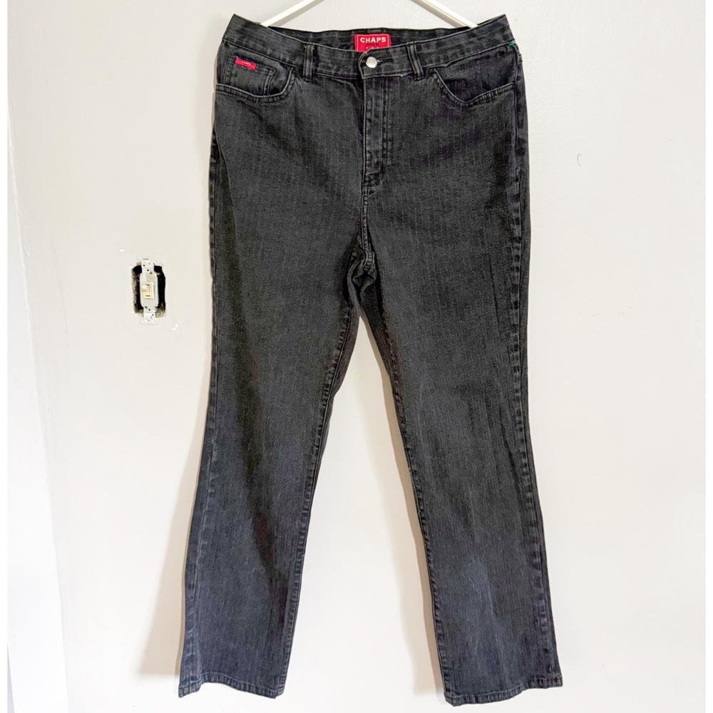 Vintage Chaps Black Denim Striped Jeans Size 10